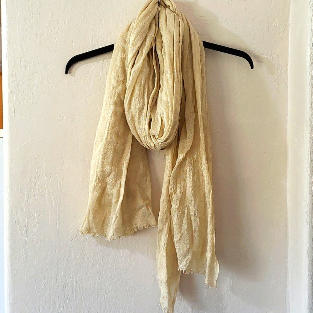Women's Gold Shimmery Extra Long Wrap Scarf
